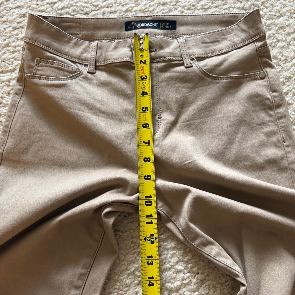 Jordache Super Skinny Soft Women Beige Size 10 Adjustable Waist Button Zip - Picture 3 of 11
